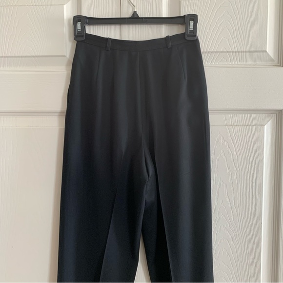Vintage Liz Claiborne Petite Wool Pleated Black Pants Size 2 - Picture 3 of 6